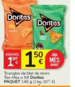 Consum DORITOS Triangles de blat de moro Tex-Mex o Xili oferta