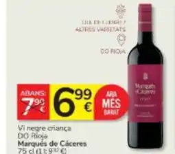 Consum MARQUÉS DE CÁCERES Vi negre criança DO Rioja oferta