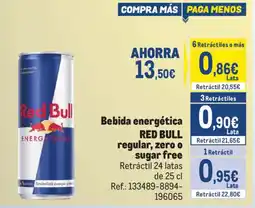 Makro Bebida energética RED BULL regular, zero o sugar free oferta