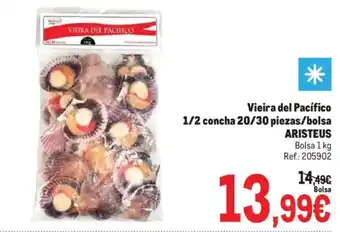Vieira del Pacífico 1/2 concha 20/30 piezas/bolsa ARISTEUS