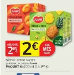 Consum JUVER Nectar sense sucres préssec o pinya oferta