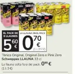 Consum SCHWEPPES Tonica Original, Original Zero o Pink Zero oferta