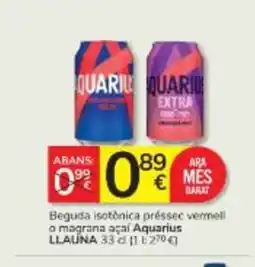 Consum AQUARIUS Beguda isotonica préssec vermell a magrana açaí oferta