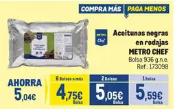 Makro Aceitunas negras en rodajas METRO CHEF oferta