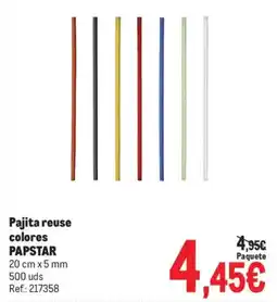 Makro Pajita reuse colores PAPSTAR oferta