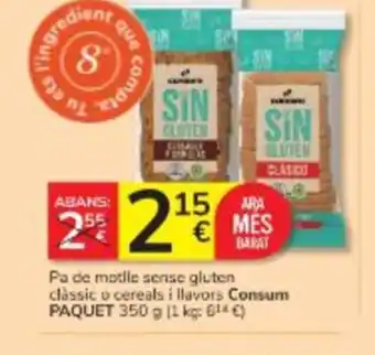 CONSUM Pa de motile sense gluten classic o cereals i llavors