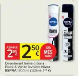 Consum NIVEA Desodorant home o dona Black & White Invisible oferta