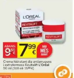 Consum L'ORÉAL Crema hidratant dia antiarrugues i extrafermesa Revitalift oferta