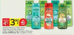 Consum FRUCTIS Xampú Anticaspa. Adeu danys, Aigua de coco, Llis i brillantor, Força brillantor, Nutri rinxols o Aloe vera oferta