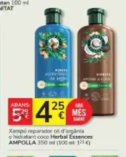 Consum HERBAL ESSENCES Xampú reparador oli d'argània o hidratant coca oferta