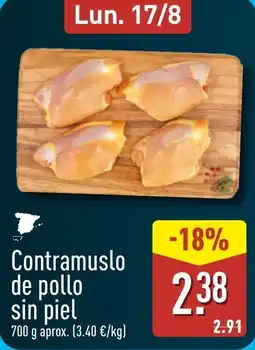 ALDI Contramuslo de pollo sin piel oferta