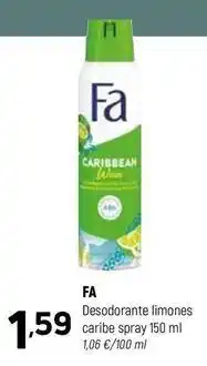 Coviran Fa - desodorante limones caribe spray oferta