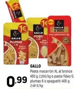 Coviran Gallo - pasta macarrón xl al bronce oferta