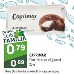 Coviran Caprimar - filet d'anxova oli girasol oferta