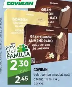 Coviran Coviran - gelat bombo ametllat, nata o blanc oferta
