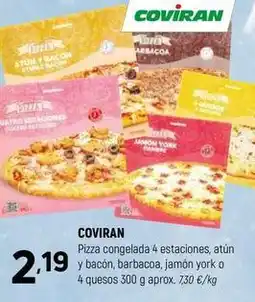 Coviran Coviran - pizza congelada 4 estaciones, atun y bacon, barbacoa, jamón york o 4 quesos oferta