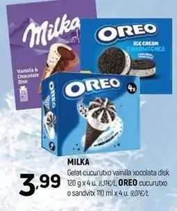 Coviran Milka - gelat cucurruxo vainilla xocolata disk oferta