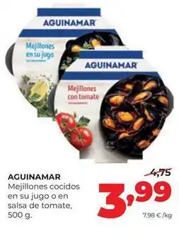 Alimerka Aguinamar - mejillones cocidos en su jugo o en salsa de tomate oferta