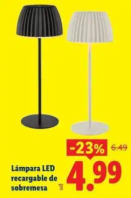 Lámpara led recargable de sobremesa