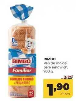 Alimerka Bimbo - pan de molde para sandwich oferta