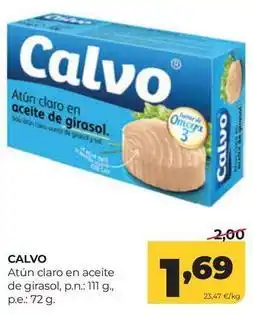 Alimerka Calvo - atun claro en aceite de girasol oferta