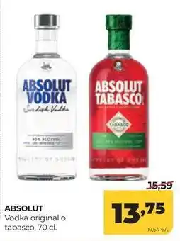 Alimerka Absolut - vodka original o tabasco oferta