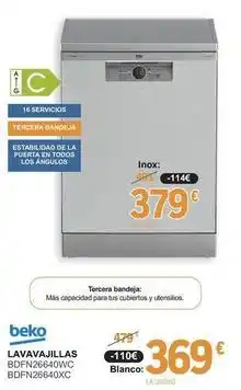 E.Leclerc Beko - lavavajillas bdfn26640wc bdfn26640xc oferta