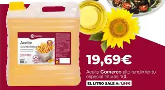 Aceite Comerco alto rendimiento especial frituras
