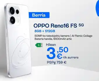 OPPO Reno16 FS 5G 8GB + 512GB