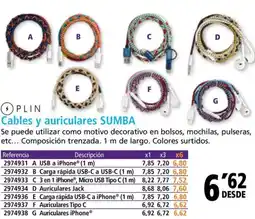 Folder PLIN Cables y auriculares sumba oferta
