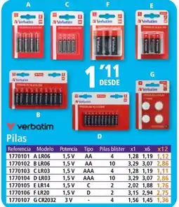 Folder VERBATIM Pilas oferta