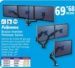 Folder FELLOWES Brazos monitor Platinum Series oferta