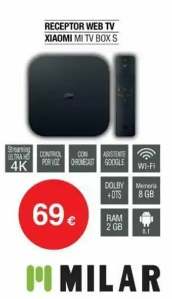 Milar Xiaomi Receptor Web TV Mi TV Box S Milar oferta