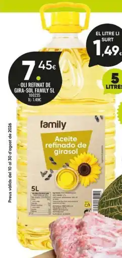 Family Cash FAMILY Oli refinat de gira-sol oferta