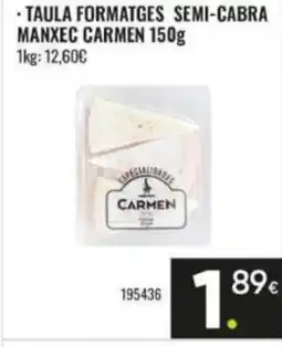 Family Cash Taula formatges semi-cabra manxec carmen oferta