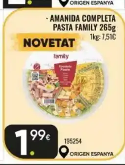 Family Cash FAMILY Amanida completa pasta oferta
