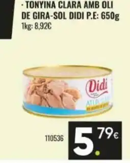Family Cash DIDI Tonyina clara amb oli de gira-sol oferta