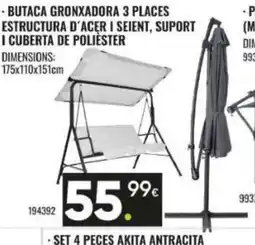 Family Cash Butaca gronxadora 3 places estructura d'acer i seient, suport i cuberta de poliester oferta