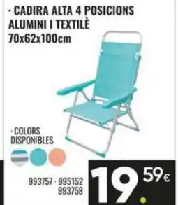 Family Cash Cadira alta 4 posicions alumini i textile oferta