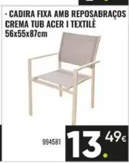 Family Cash Cadira fixa amb reposabraços crema tub acer i textilè oferta