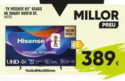 Family Cash HISENSE Tv 65" 65a6s 4k smart hdr10 bt oferta