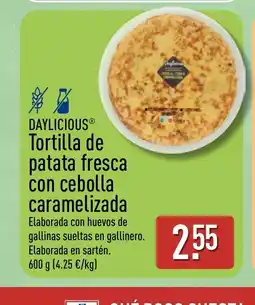 ALDI DAYLICIOUS Tortilla de patata fresca con cebolla caramelizada oferta