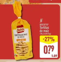 ALDI BISCOTTO Tortitas de maíz oferta