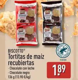 ALDI BISCOTTO Tortitas de maíz recubiertas oferta