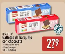 ALDI BISCOTTO Galletas de barquillo con chocolate oferta
