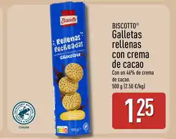 ALDI BISCOTTO Galletas rellenas con crema de cacao oferta