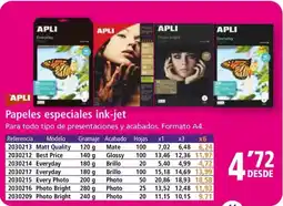 Folder APLI Papeles especiales ink-jet oferta