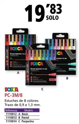Folder POSCA PC-3M/8 Estuches de 8 colores oferta