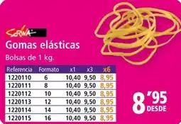Folder Gomas elásticas oferta
