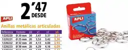 Folder APLI Anillas metálicas articuladas oferta
